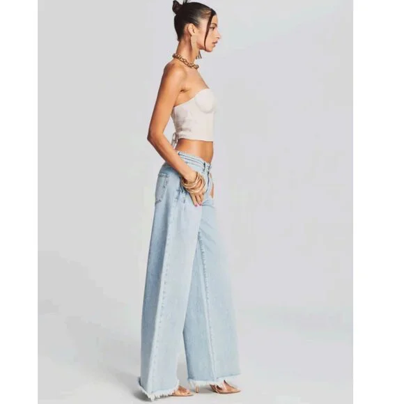 Retrofête Lorena Wide Leg Jean Light Blue Size 23/Waist 26.5